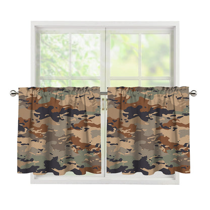 Desert Camouflage Print Tier Curtains