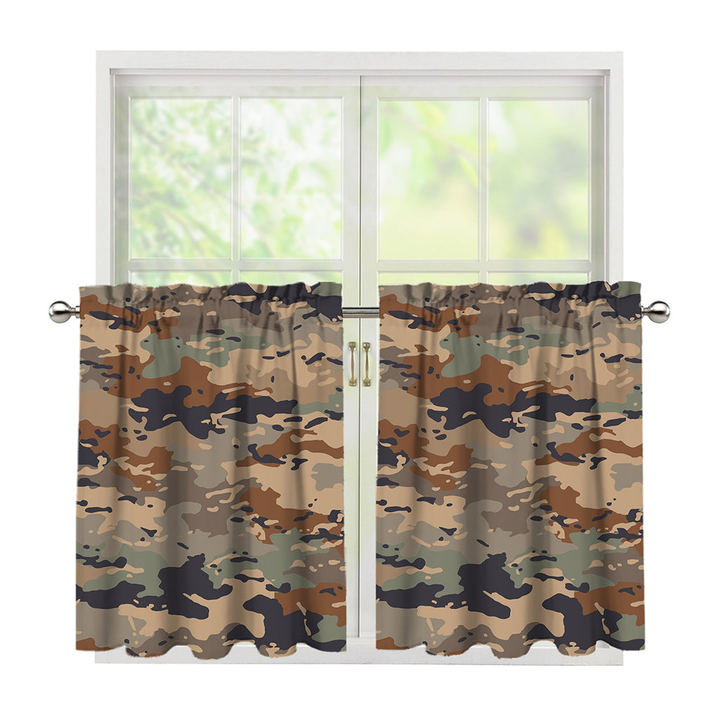 Desert Camouflage Print Tier Curtains