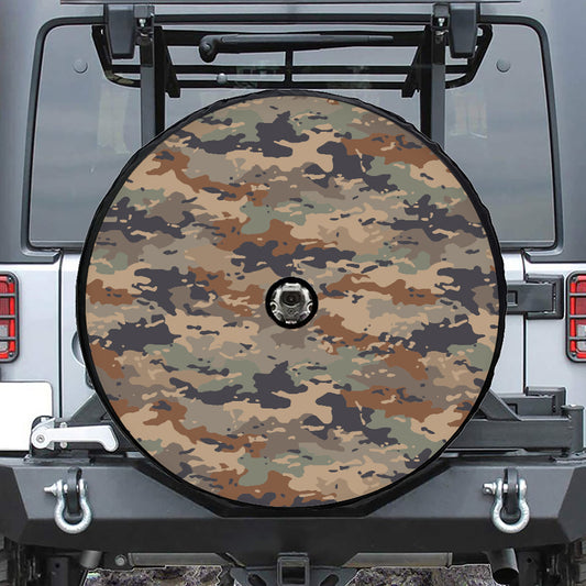 Desert Camouflage Print Tire Cover With Camera Hole