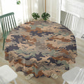 Desert Camouflage Print Waterproof Round Tablecloth