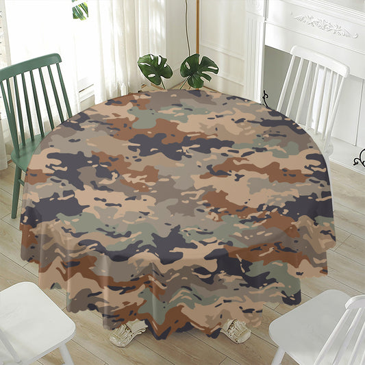 Desert Camouflage Print Waterproof Round Tablecloth