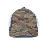 Desert Camouflage Print White Mesh Trucker Cap