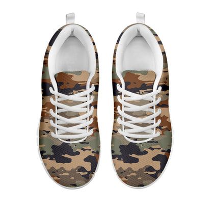 Desert Camouflage Print White Running Shoes