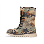 Desert Camouflage Print Winter Boots