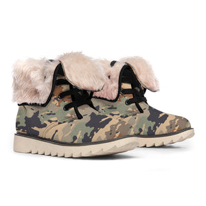 Desert Camouflage Print Winter Boots