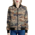Desert Camouflage Print Women's Bomber Jacket