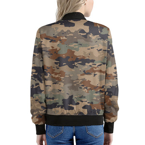 Desert Camouflage Print Women's Bomber Jacket