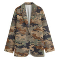 Desert Camouflage Print Women's Cotton Blazer