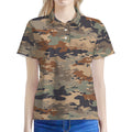 Desert Camouflage Print Women's Polo Shirt