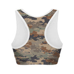 Desert Camouflage Print Women's Sports Bra