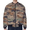 Desert Camouflage Print Zip Sleeve Bomber Jacket