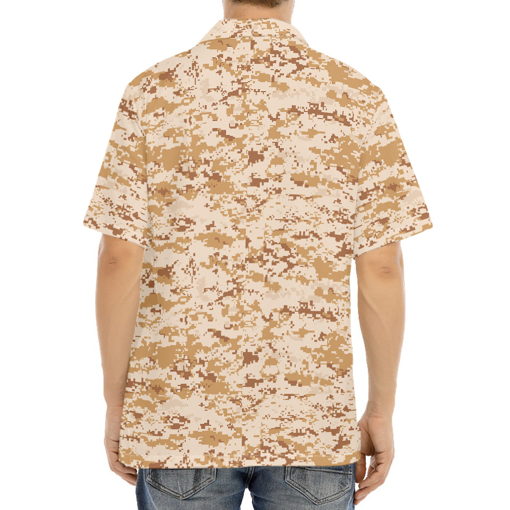 Desert Digital Camo Pattern Print Aloha Shirt
