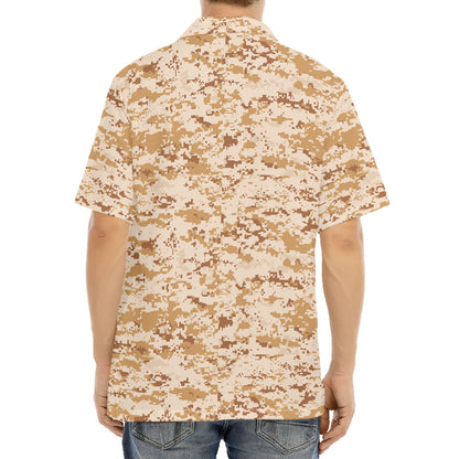 Desert Digital Camo Pattern Print Aloha Shirt