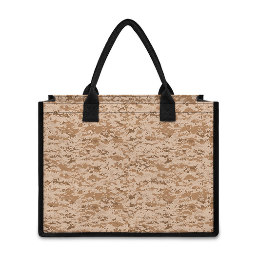 Desert Digital Camo Pattern Print Canvas Tote Bag