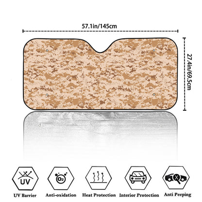 Desert Digital Camo Pattern Print Car Windshield Sun Shade