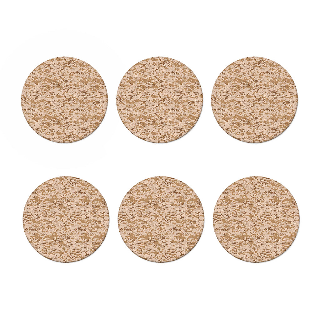 Desert Digital Camo Pattern Print Coaster Set