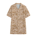 Desert Digital Camo Pattern Print Cotton Hawaiian Shirt