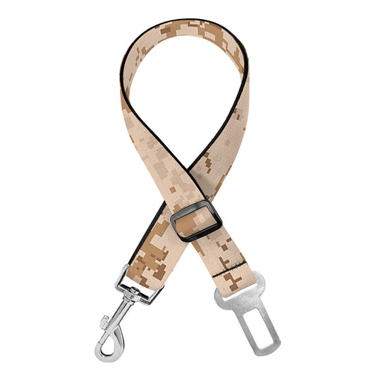 Desert Digital Camo Pattern Print Dog Seat Belt