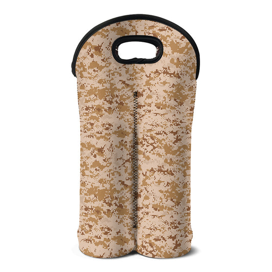 Desert Digital Camo Pattern Print Double Neoprene Wine Tote