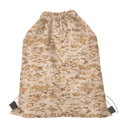 Desert Digital Camo Pattern Print Drawstring Bag