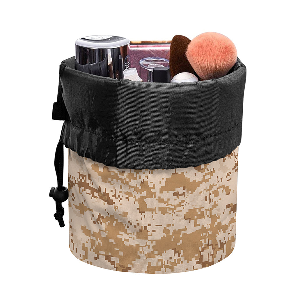 Desert Digital Camo Pattern Print Drawstring Makeup Bag