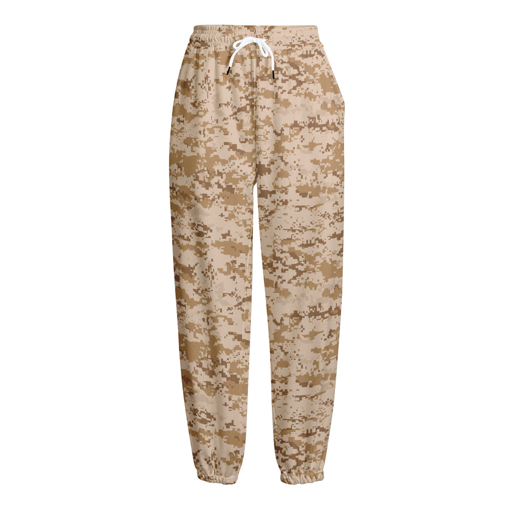Desert Digital Camo Pattern Print Fleece Lined Knit Pants