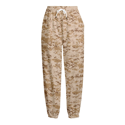 Desert Digital Camo Pattern Print Fleece Lined Knit Pants