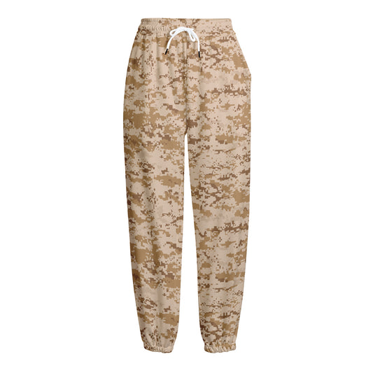 Desert Digital Camo Pattern Print Fleece Lined Knit Pants