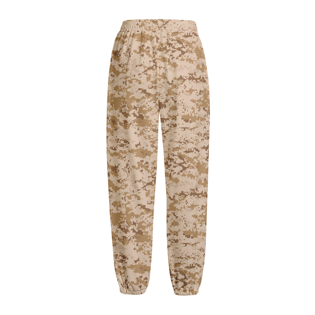 Desert Digital Camo Pattern Print Fleece Lined Knit Pants