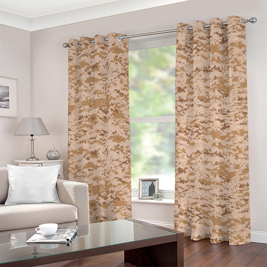 Desert Digital Camo Pattern Print Grommet Curtains