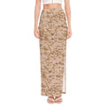 Desert Digital Camo Pattern Print High Slit Maxi Skirt