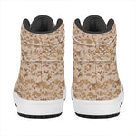 Desert Digital Camo Pattern Print High Top Leather Sneakers