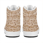 Desert Digital Camo Pattern Print High Top Leather Sneakers