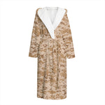 Desert Digital Camo Pattern Print Hooded Bathrobe
