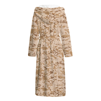 Desert Digital Camo Pattern Print Hooded Bathrobe