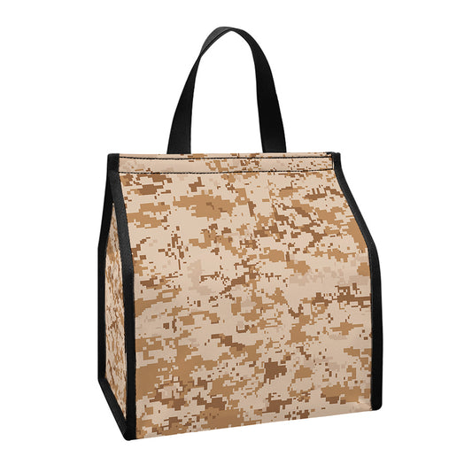 Desert Digital Camo Pattern Print Insulated Lunch Tote