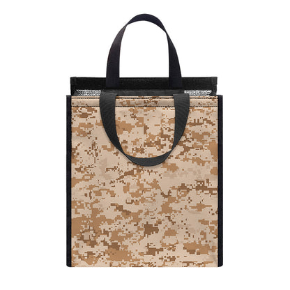 Desert Digital Camo Pattern Print Insulated Lunch Tote