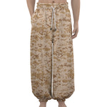 Desert Digital Camo Pattern Print Lantern Pants