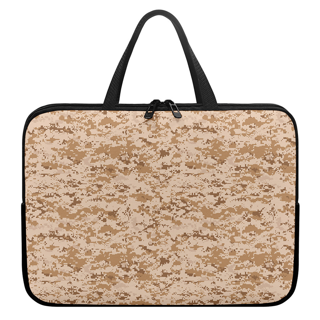 Desert Digital Camo Pattern Print Laptop Sleeve With Handle
