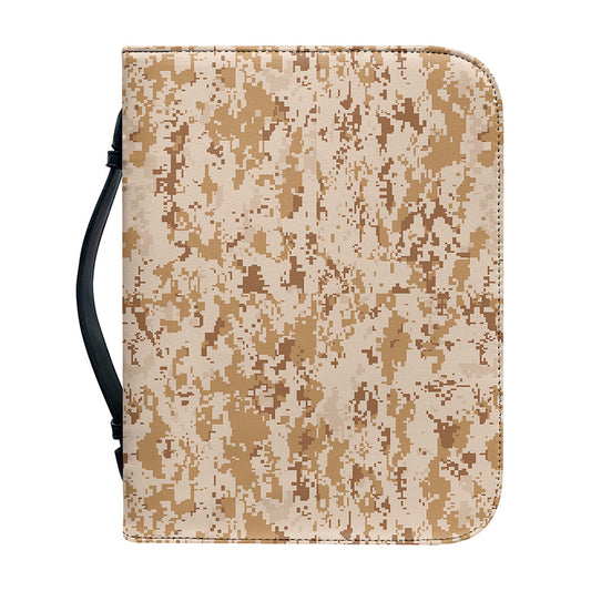 Desert Digital Camo Pattern Print Leather Bible Cover