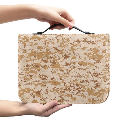 Desert Digital Camo Pattern Print Leather Bible Cover