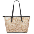 Desert Digital Camo Pattern Print Leather Tote Bag With Zipper