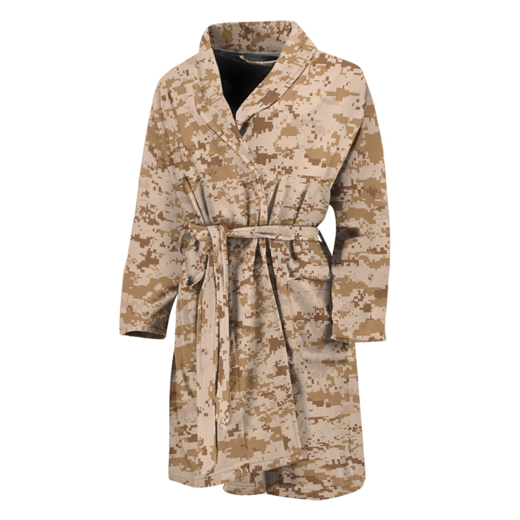 Desert Digital Camo Pattern Print Men's Bathrobe