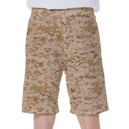 Desert Digital Camo Pattern Print Men's Beach Shorts