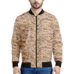 Desert Digital Camo Pattern Print Men's Bomber Jacket