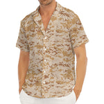 Desert Digital Camo Pattern Print Men's Deep V-Neck Shirt