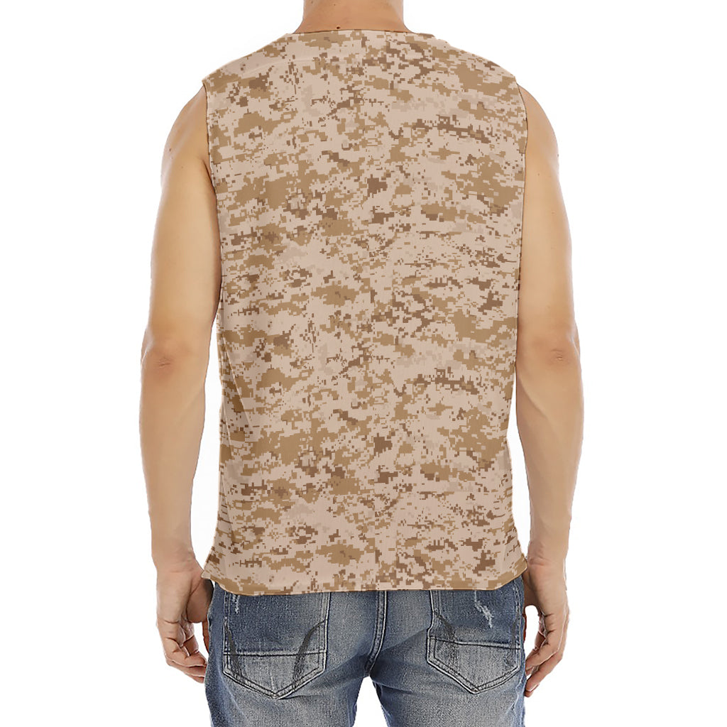 Desert Digital Camo Pattern Print Men's Fitness Tank Top