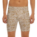 Desert Digital Camo Pattern Print Men's Long Boxer Briefs