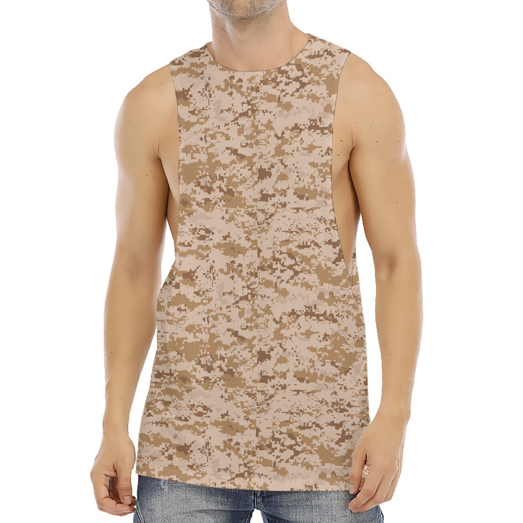 Desert Digital Camo Pattern Print Men's Muscle Tank Top