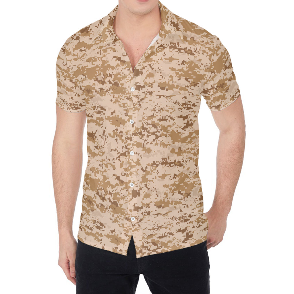 Desert Digital Camo Pattern Print Men's Shirt